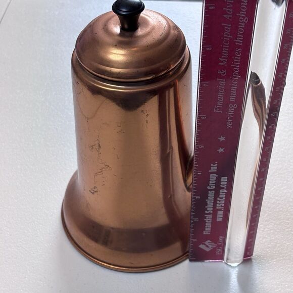 Vintage Copper Craft Guild Wood Side Handle Turkish Coffee Tea Pot No Handle - Picture 9 of 11